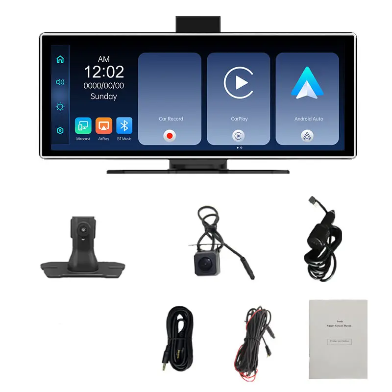 11.26in شاشة لمس داخل الخلية HD كاميرا سيارة لاسلكية أمامية 4K وخلفية 1080P شاشة Carplay الذكية سجل القيادة