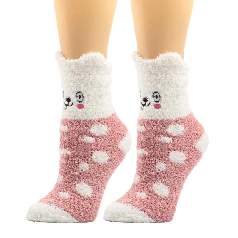 

Q22D женские зимние теплые пушистые тапочки носки с вышивкой в ​​полоску и пушистые чулочно-носочные изделия