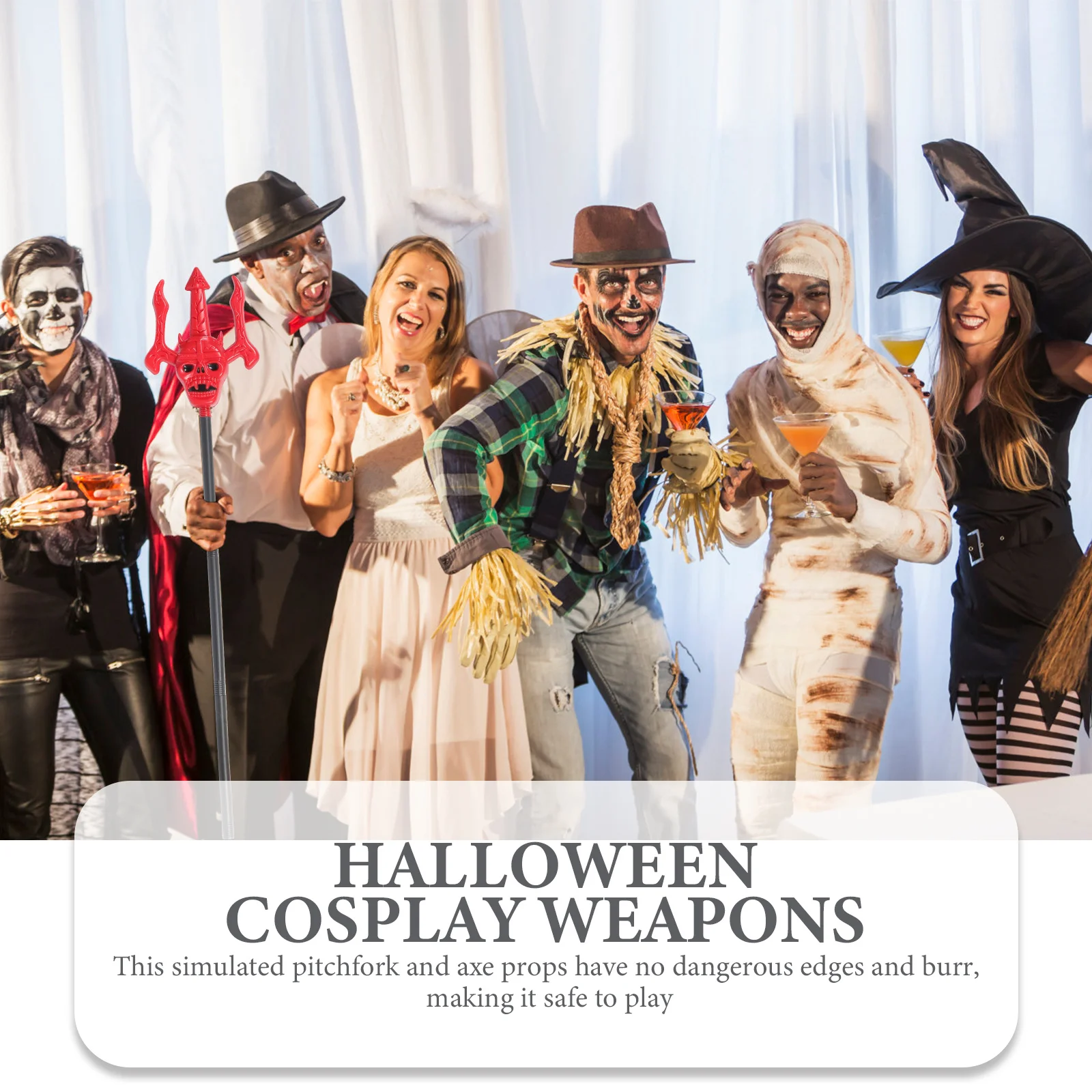 

1 комплект, пластиковый поддельный реквизит дьявола на Хэллоуин, изысканный ремесленный прочный безопасный костюм дьявола на Хэллоуин