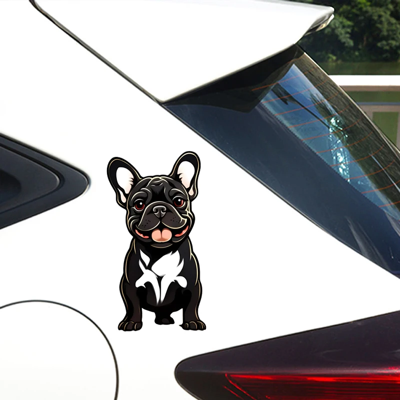 French Bulldog Dog Car Sticker Strong Adhesive PET Stickers Stylish Pattern Decoration For Car Automobile Windows