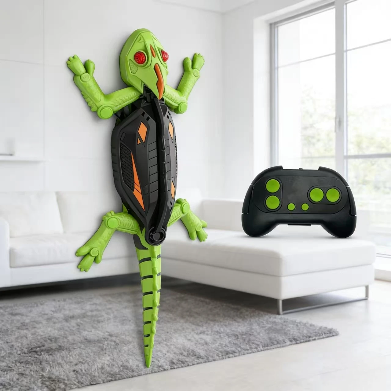 Juguete realista de robot de lagarto biónico RC para escalar paredes, Gecko teledirigido para escalar vidrio y paredes lisas, perfecto para decoración navideña