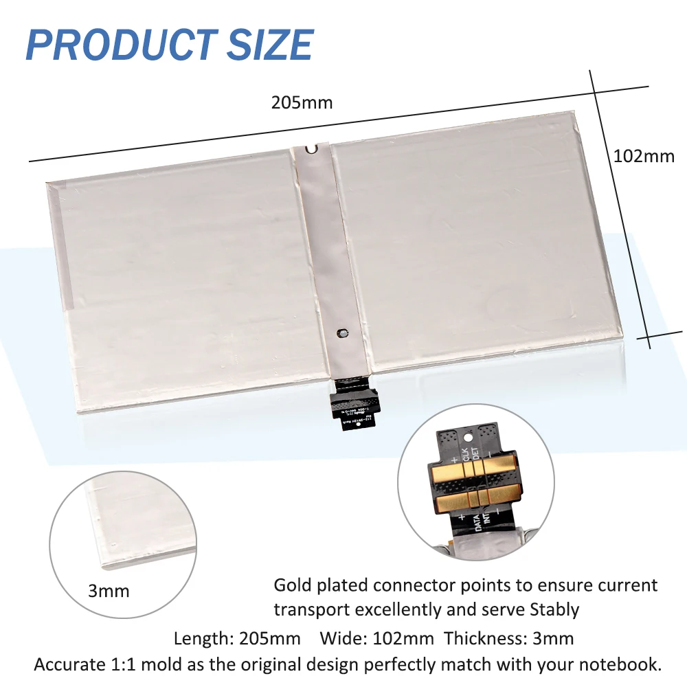 ETESBAY Replacement G3HTA027H DYNR01 Laptop Battery For Microsoft Surface Pro 4 1724 Series Tablet PC 7.5V 38.2WH 5087mAh