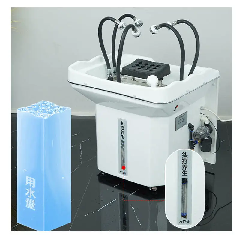 2024 High Performance Professional Shampoo Portable White Shampoo Basin with Spa Head Water Circulator