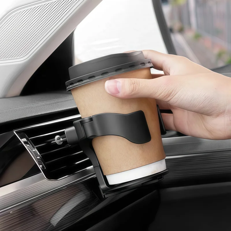 Ultra Strong Durable Adjustable Car Air Vent Cup Holder Beverage Rack with Ashtray Multifunctional Hanging Organizer for Vehicle