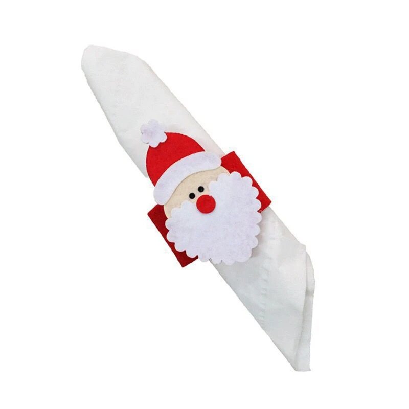 4 Pcs Christmas Napkin Rings Set Napkin Ring Holder Santa Belt Home Xmas Banquet Party Table Decoration