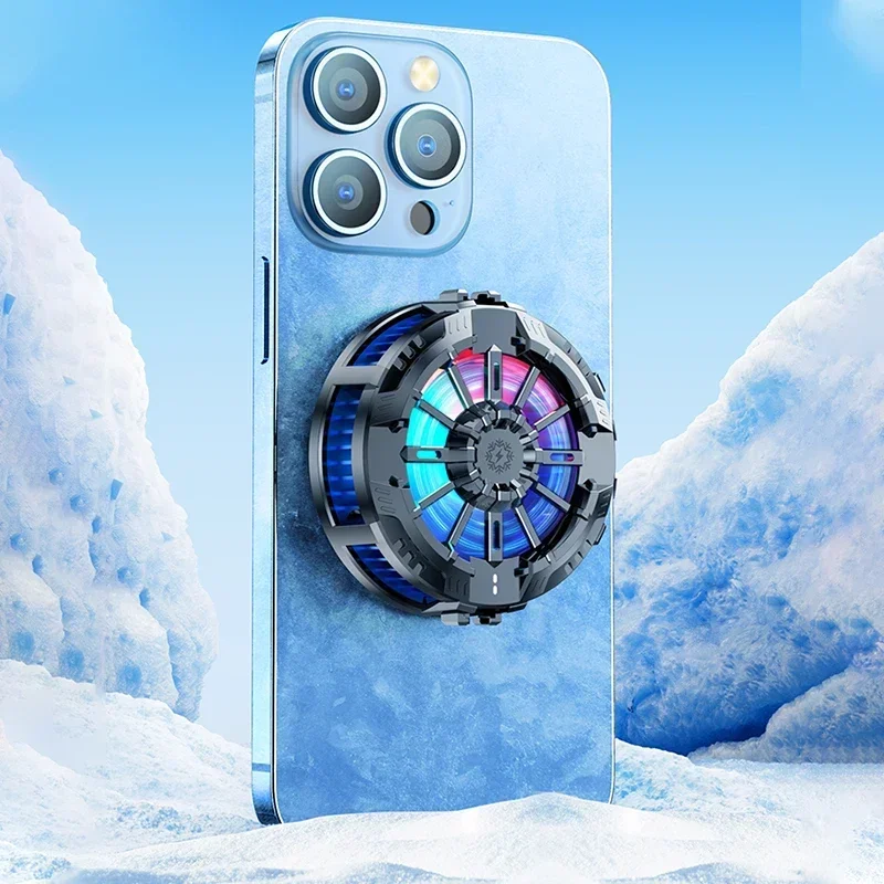 Cooling Magnetic Wireless Chargers Universal Mobile Phone Radiator Back Clip Fan for IPhone 15 14 13 12 Pro Max Samsung Xiaomi - náhled 5