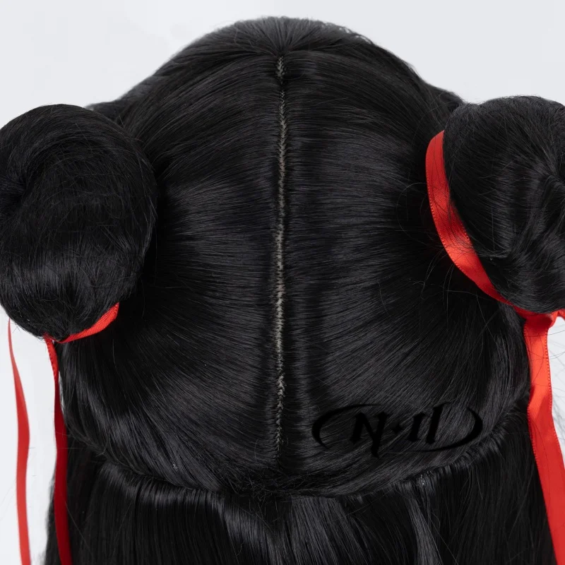 ND Ne Zha شعر مستعار تأثيري أنيمي Ne Zha تأثيري خصلات الشعر المستعار ل كوميك كون كوزر زي موضوع حفلة مقاومة للحرارة الاصطناعية