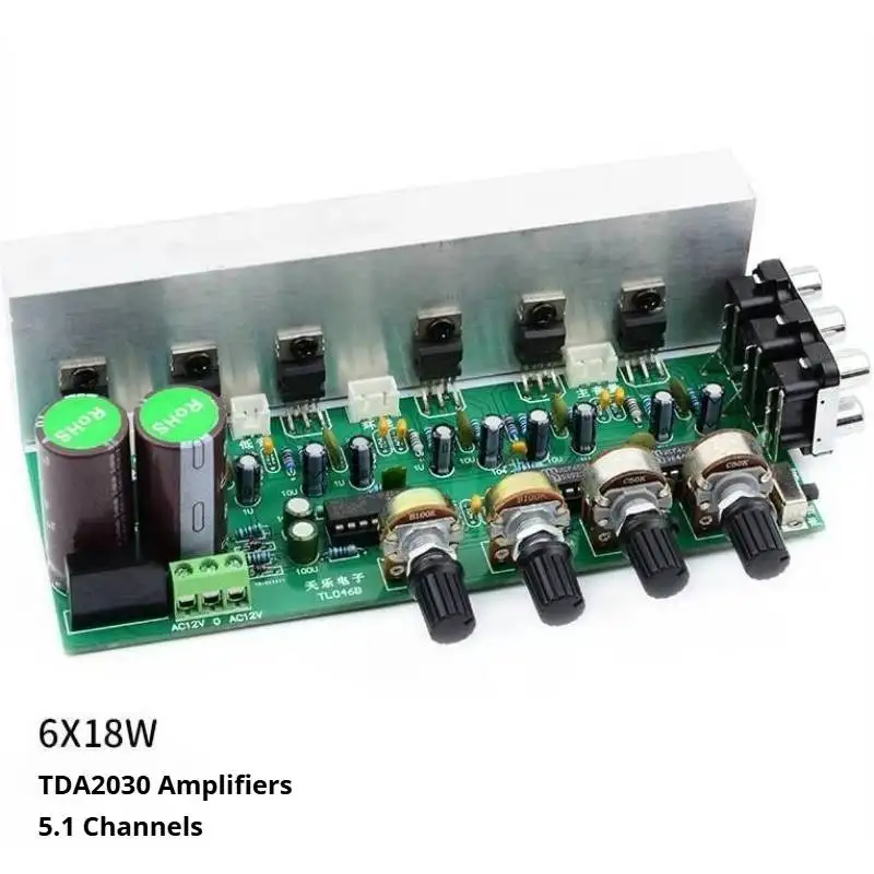 6X18 Вт TDA2030 плата усилителя звука 5,1 канала усилители мощности объемный центр сабвуфер усилители мощности для домашнего кинотеатра