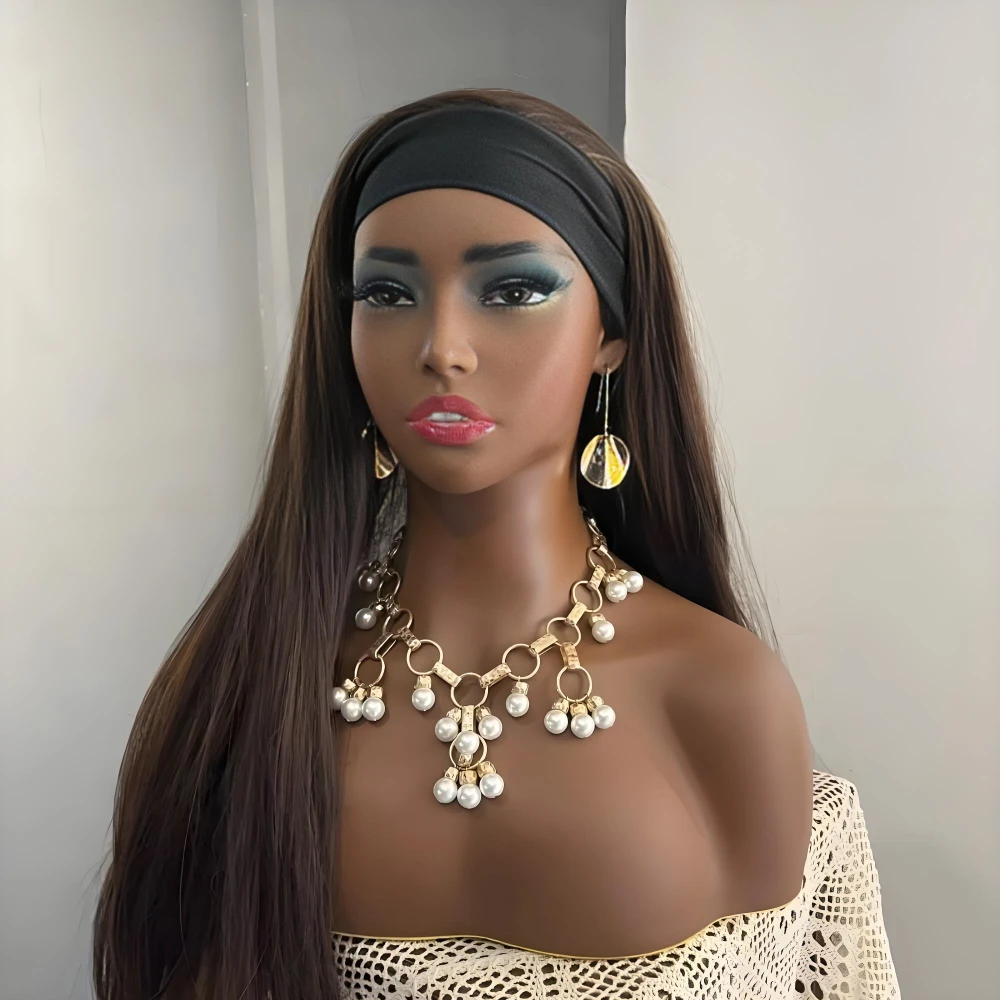 

Реалистичная афро-женская голова манекена с плечами для демонстрации парика, косметические аксессуары