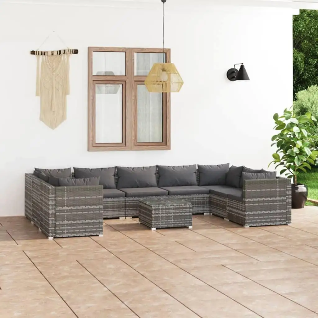 

Comfortable Grey PE Rattan Large Modular Garden Lounge Set Stylish Outdoor Furniture for Patio Terrace Poolside