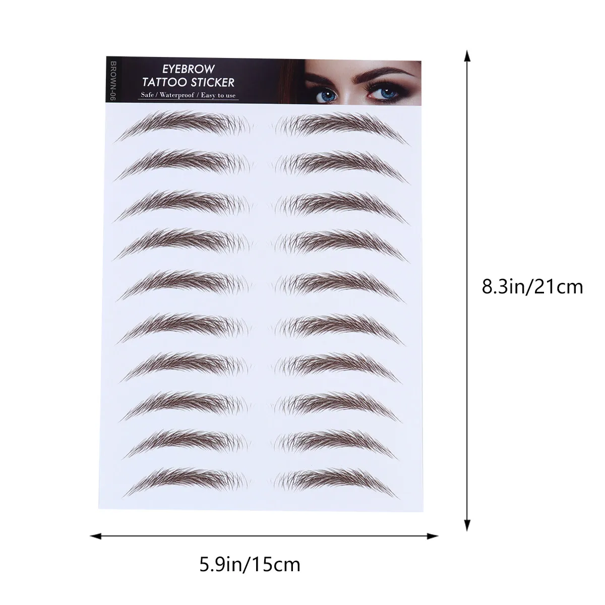 4Pcs Eyebrow Tattoo Stickers False Eyebrow Cosmetics Waterproof 6D Hair-Like Stickers Natural Reusable Face Enhancer