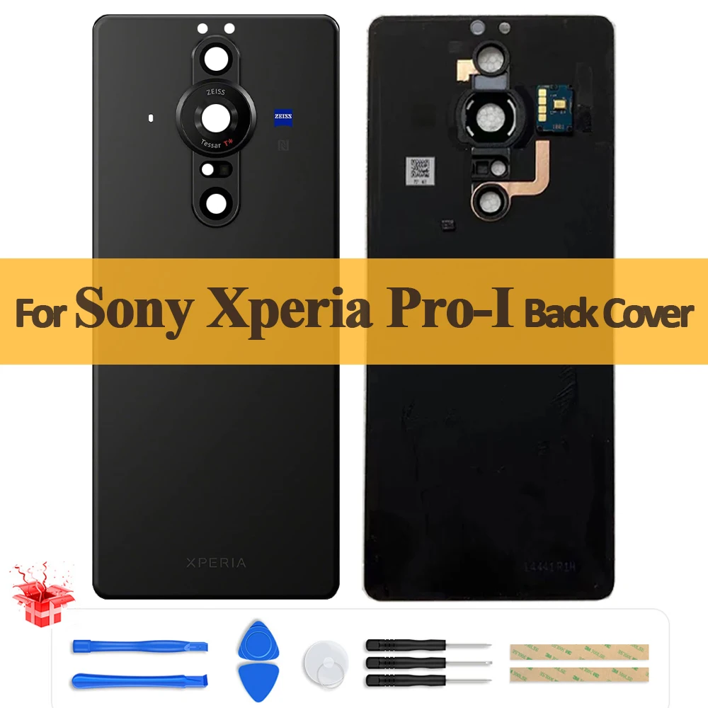 Original For Sony Xperia Pro-I Battery Back Cover Glass Housing Rear Door Case Parts Replacement With Camera Lens