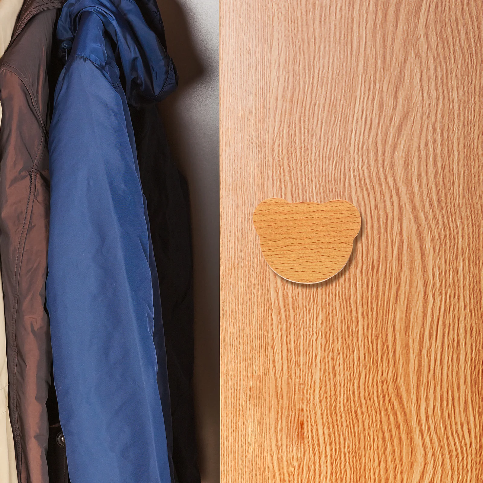 

6Pcs Cartoon Bear Drawer Knobs Wooden Cabinet Pulls for Dresser Drawer Cupboard Wardrobe Furniture Decorative Wood Handle