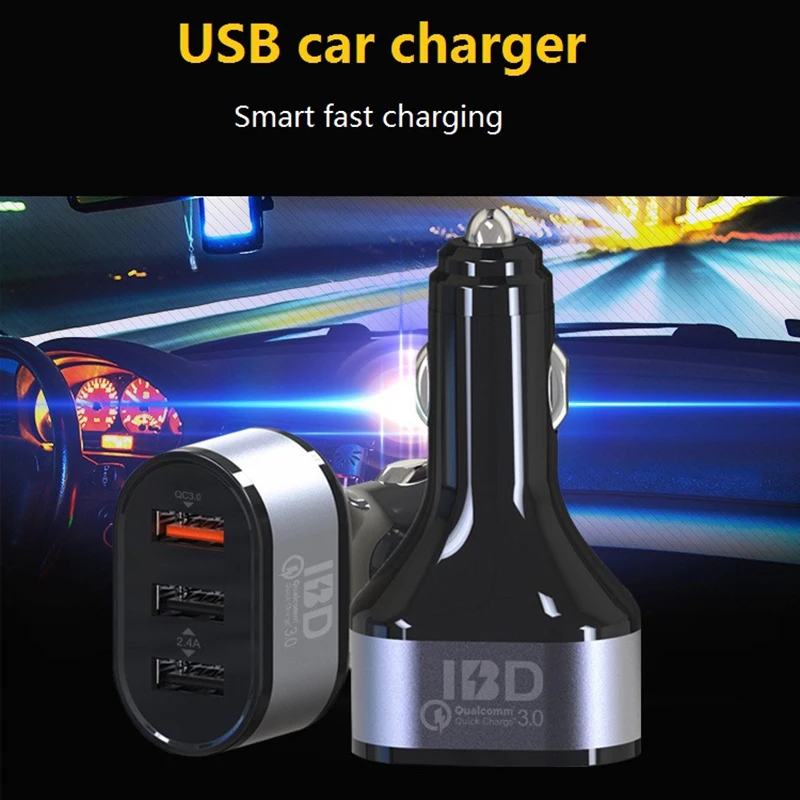 -Q3 Car Charger, 42W 3 USB Port QC3.0 Car Fast Charger Adapter for /7 Plus/6S, Galaxy S10/S9/S8, Note 9,and More