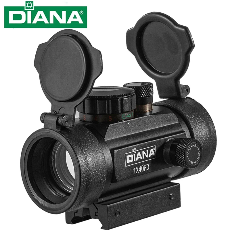 

Diana 1X40 Met Rode Laser Red Dot Sight Scope Corss Sight Tactical Optics Riflescope Fit 11/20mm Rail Rifle Sight Voor De Jacht