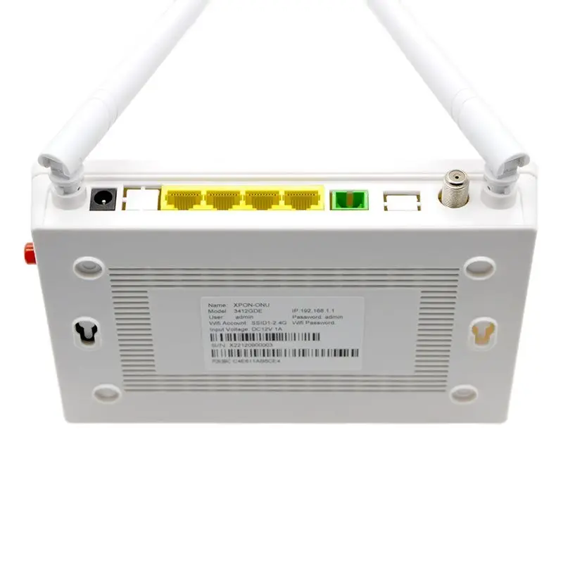 Imagem -04 - Ftth Fttb Fttn 3412gde Xpon Onu Mais Catv Gigabit Banda Única 2.4g Wi-fi Tudo-em-um Roteador de Fibra Óptica