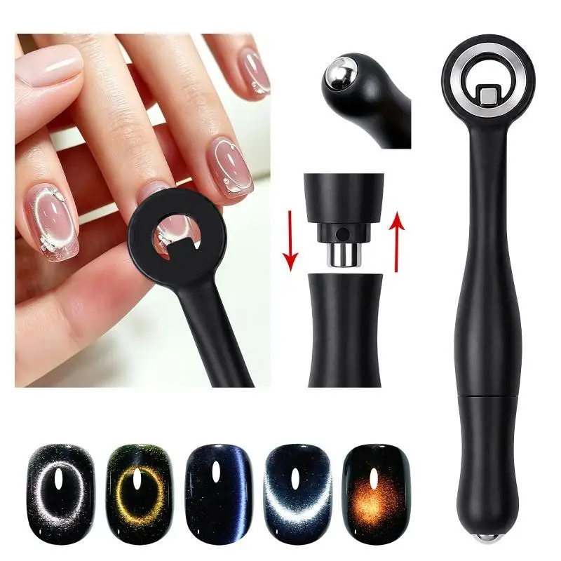 1 Stück Magnetischer Nagellack-Stift 3-in-1 Katzenaugen-Magnet Nagelkunst-Werkzeug mit Starker Magnetkraft für DIY-Salon – Detail 2