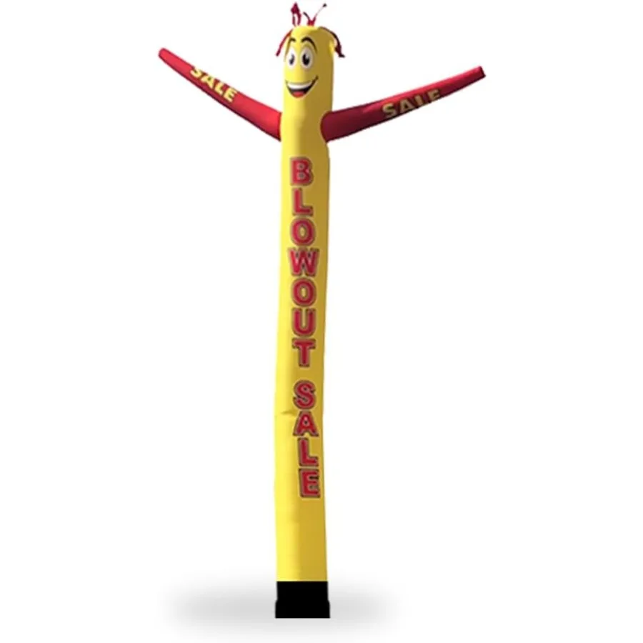 

Blowout Sale Yellow Red 18' FT Tall Inflatable Tube Man Air Powered Waving Guy for Outdoors Advertising Replacement Dancer Only