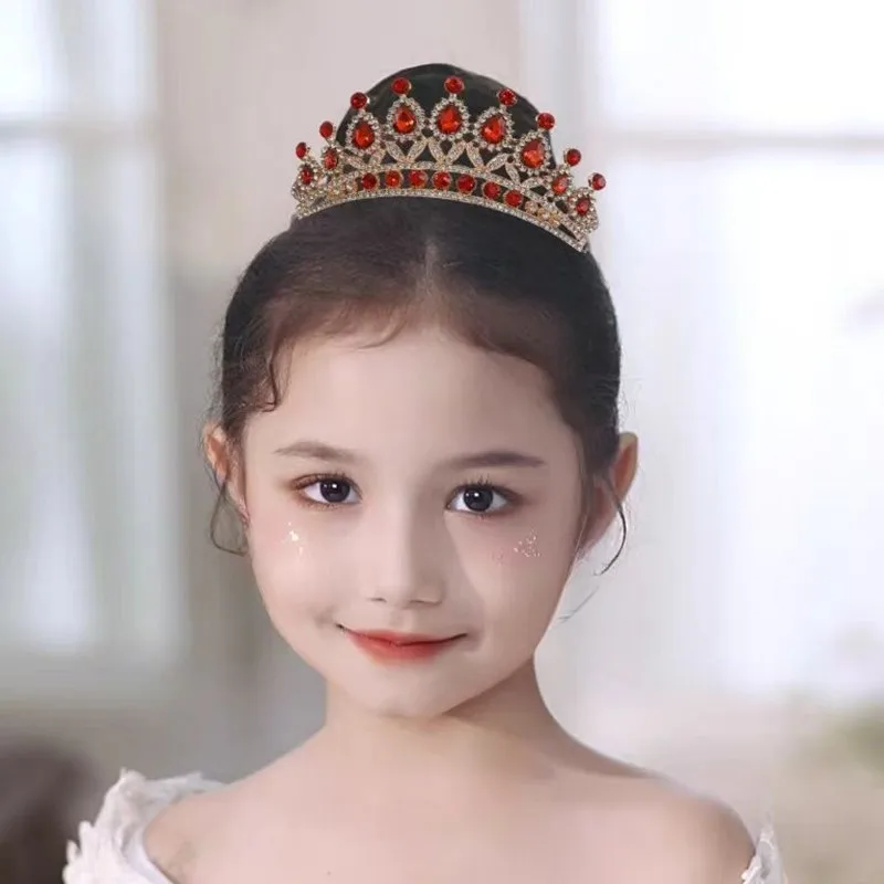 Crystal Crowns Leaf Shape Hair Comb Rhinestone Tiaras For Girls Bridal Wedding Birthday Party Children\'s Hair Accessories