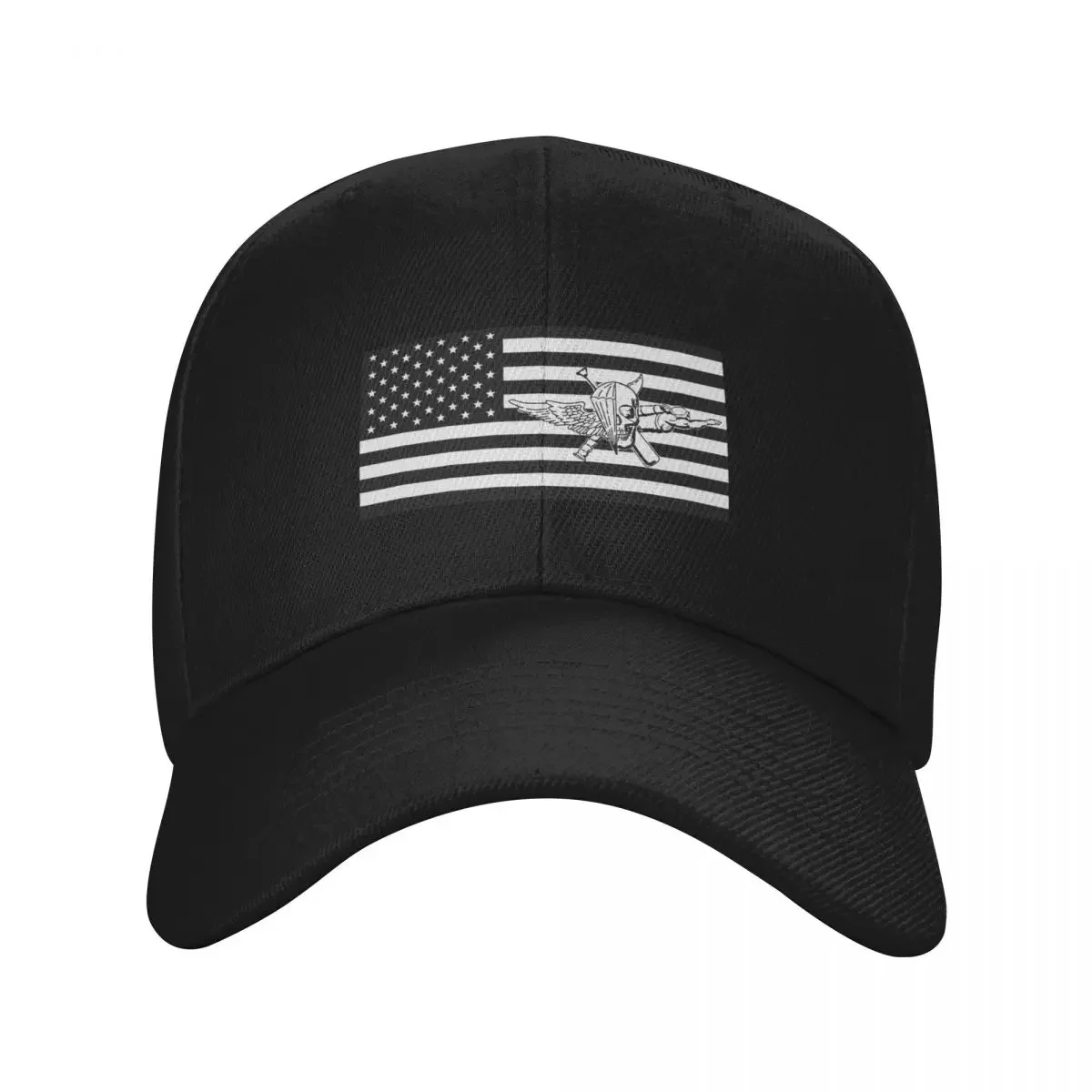 Recon Jack Flag Black and White Baseball Cap derby hat black Visor Elegant Women's Hats Men's