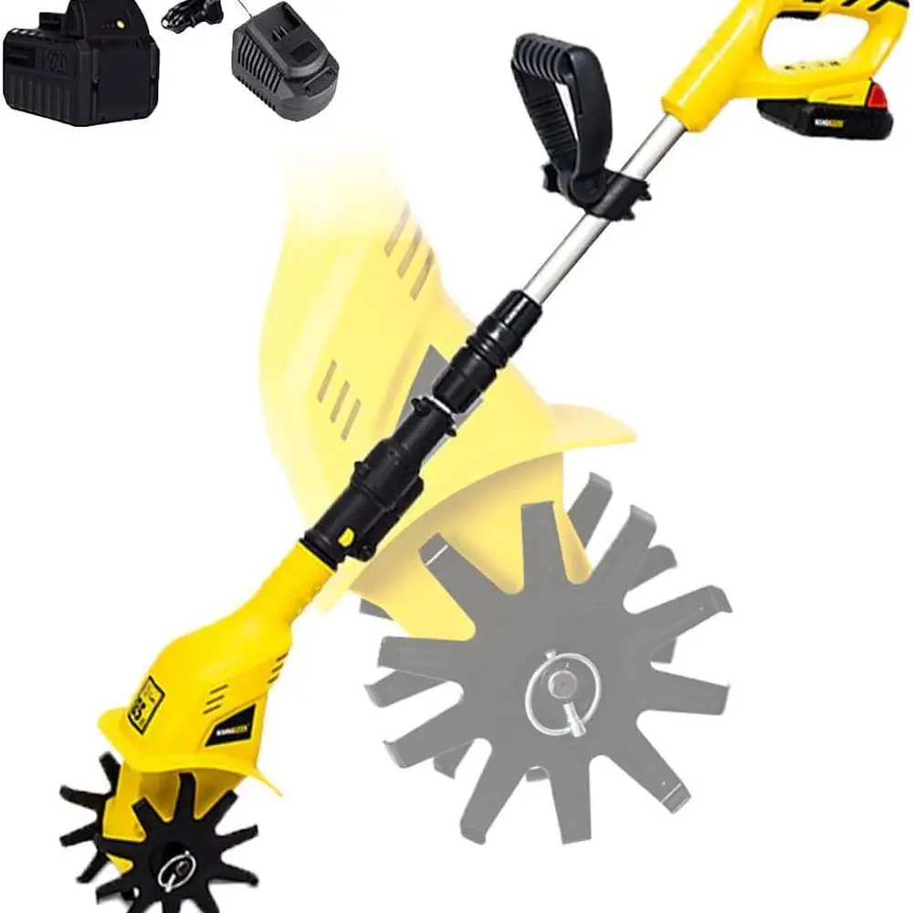 

20V Cordless Tiller with 4000mAh Battery, Adjustable Handle, Ideal for Gardening, Planting, and Cultivation