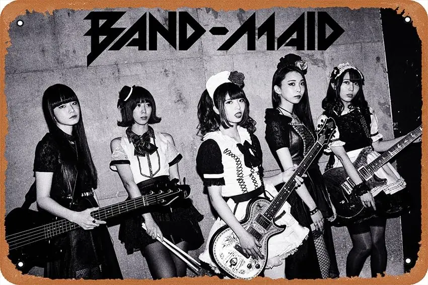 Винтажный металлический жестяной знак Band плакат со служанкой 8x12 дюймов, домашний бар, мужская пещера, Настенный декор