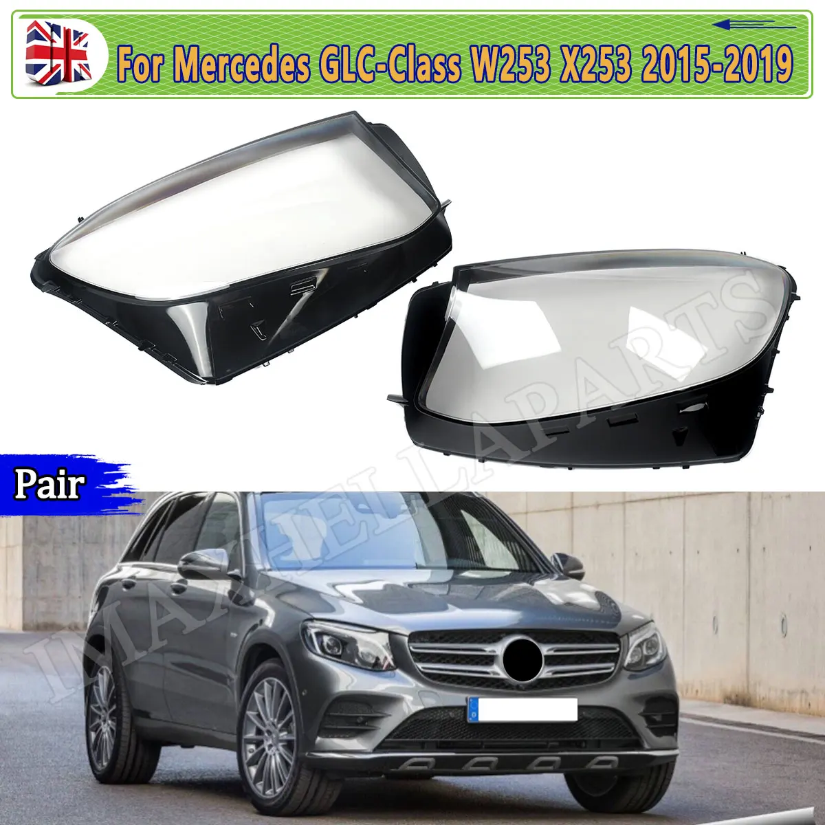 SAIQINGSP For Mercedes Benz GLC Class W253 2016-2019 Clear Car Accessories Tools Headlight Lens Cover