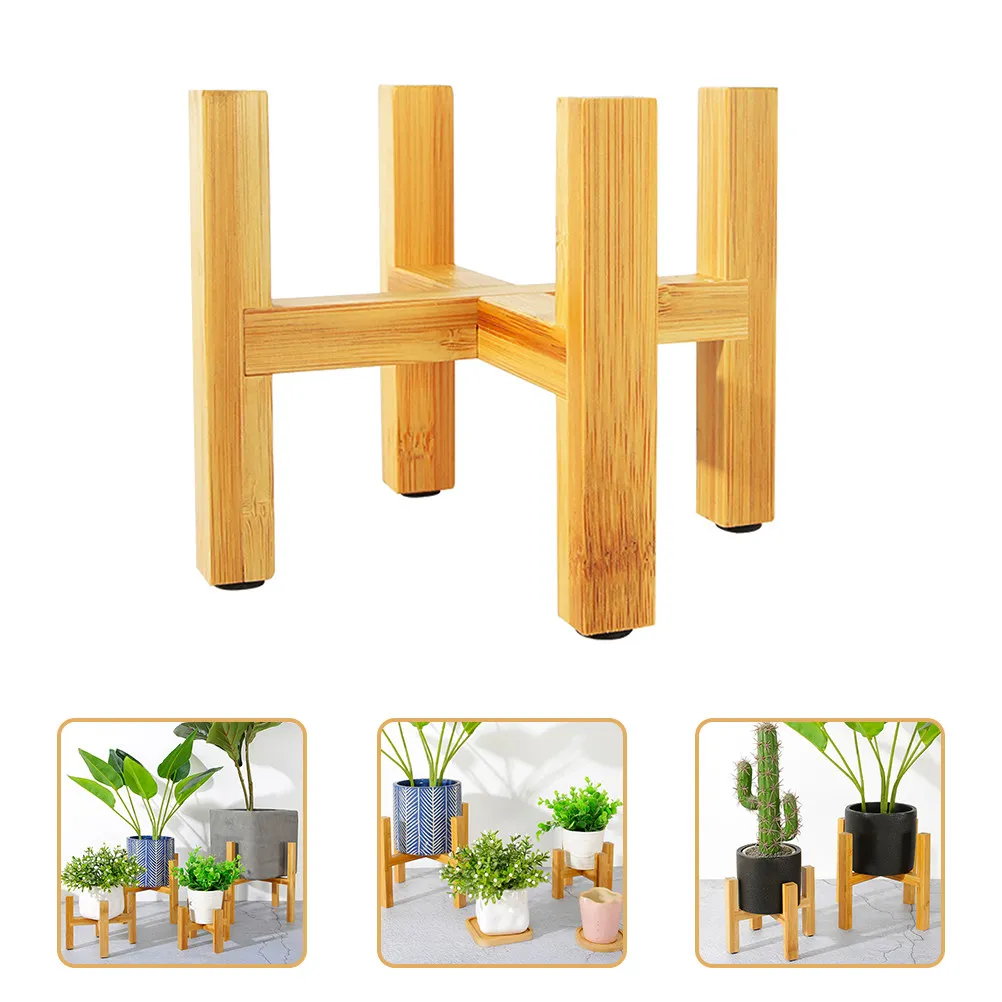 Wooden Flowerpot Holder Stand Sturdy Solid Wood Plant Display Rack for Balcony Indoor Outdoor Decoration Storage