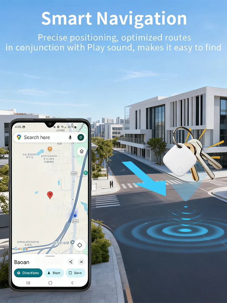Smart Tag 4er-Pack Bluetooth Anti-Verlust Schlüsselfinder Kompatibel mit Android Find Hub Austauschbare CR2032 Batterie für Schlüssel Geldbörse Gepäck – Detail 4