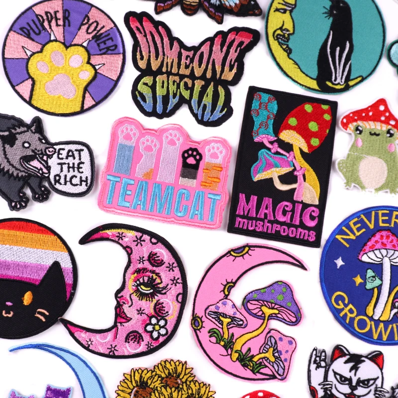 

Нашивка для вышивки TEAMCAT, термоклейкая нашивка «сделай сам» с мультяшными/животными, термоклейкая нашивка для одежды, наклейки для шитья