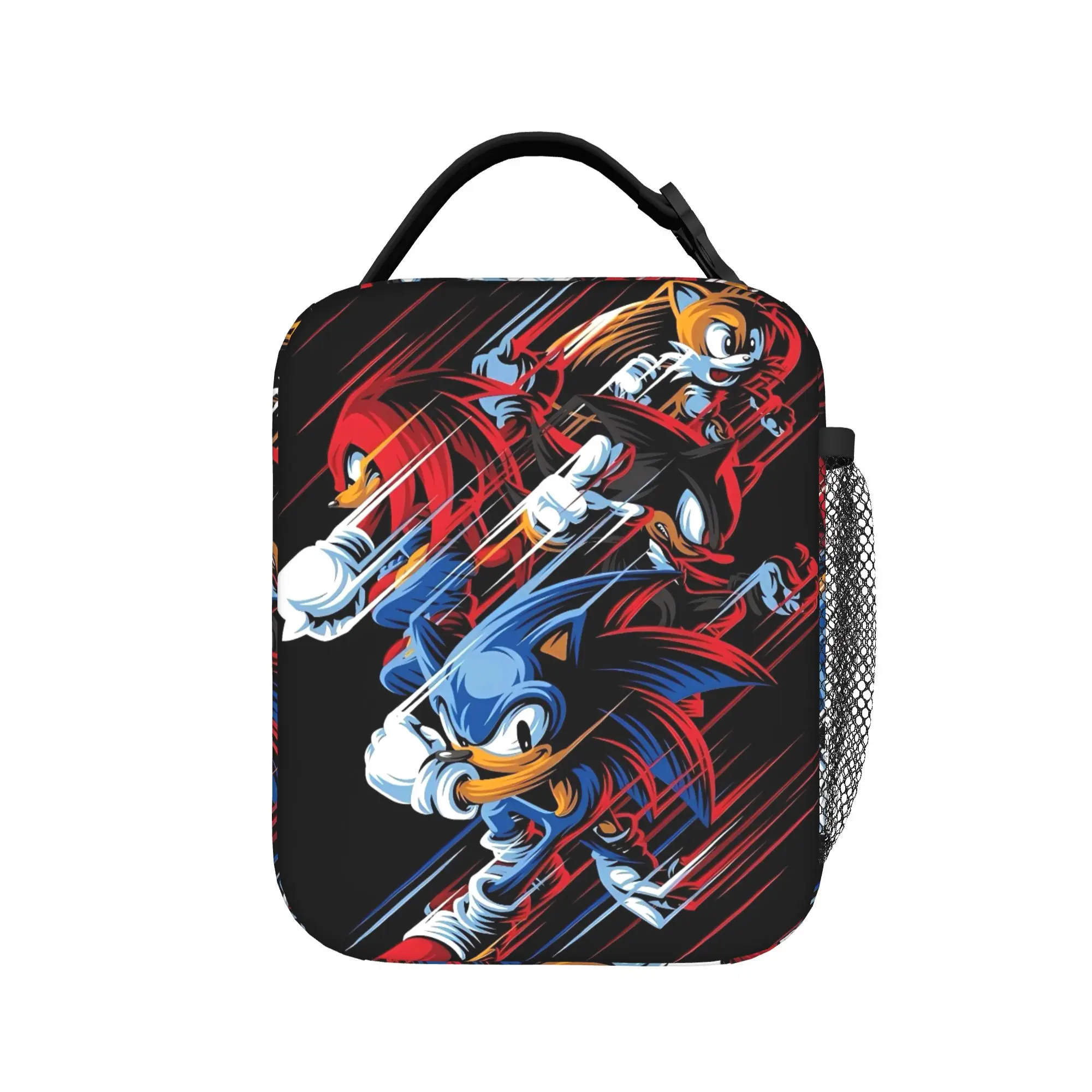 Sonices Cartoon Game Lunch Bag  School Lunch Box For Adult Cute Print Tote Food Bags Waterproof Portable Zipper Cooler Bag
