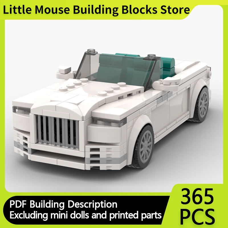 Speed Champion Model MOC Building Bricks Luxury Convertible Sedan Dawn Modular Technology Holiday Assemble Children Toys Suit