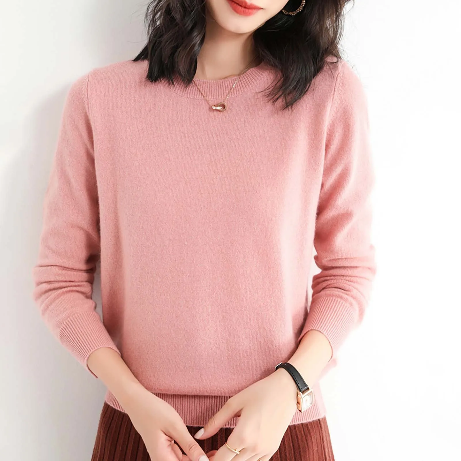 

Light Sweaters For Women Long Sleeve Crew Neck Lightweight Soft Knitted Pullover Knitted Blouse Hot over Mens Sweat Top
