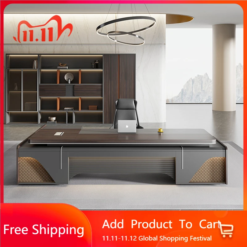 

Light Luxury Boss Table Chair Modern Chinese Reception Design Drawers Office Desk Storage Cabinet Escritorio Oficina Furniture