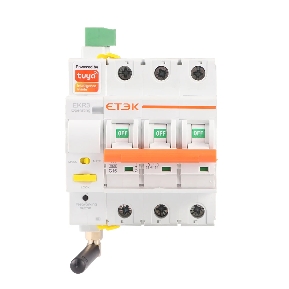 Imagem -03 - Etek-tuya Wifi Disjuntor Inteligente Mcb Controle Remoto Proteção contra Curto-circuito Cronometrado 2p 16a 25a 32a 40a 63a Ekr3