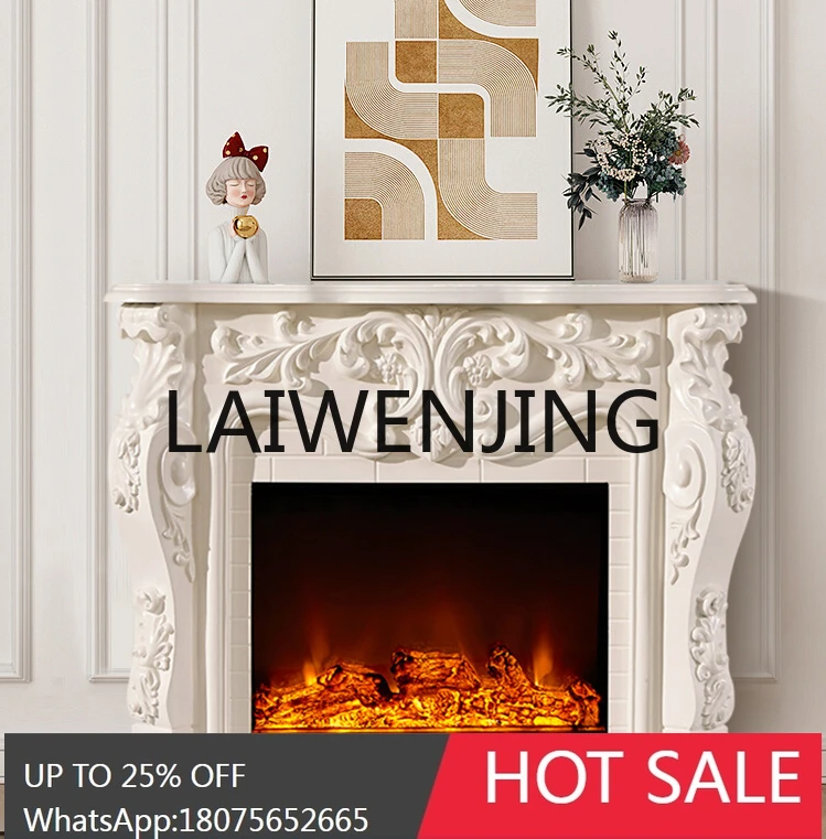

1.21MFireplaceMantelSimulation Flame Electronic French Fireplace Cabinet Carved European Style Fireplace Curio Cabinet Household