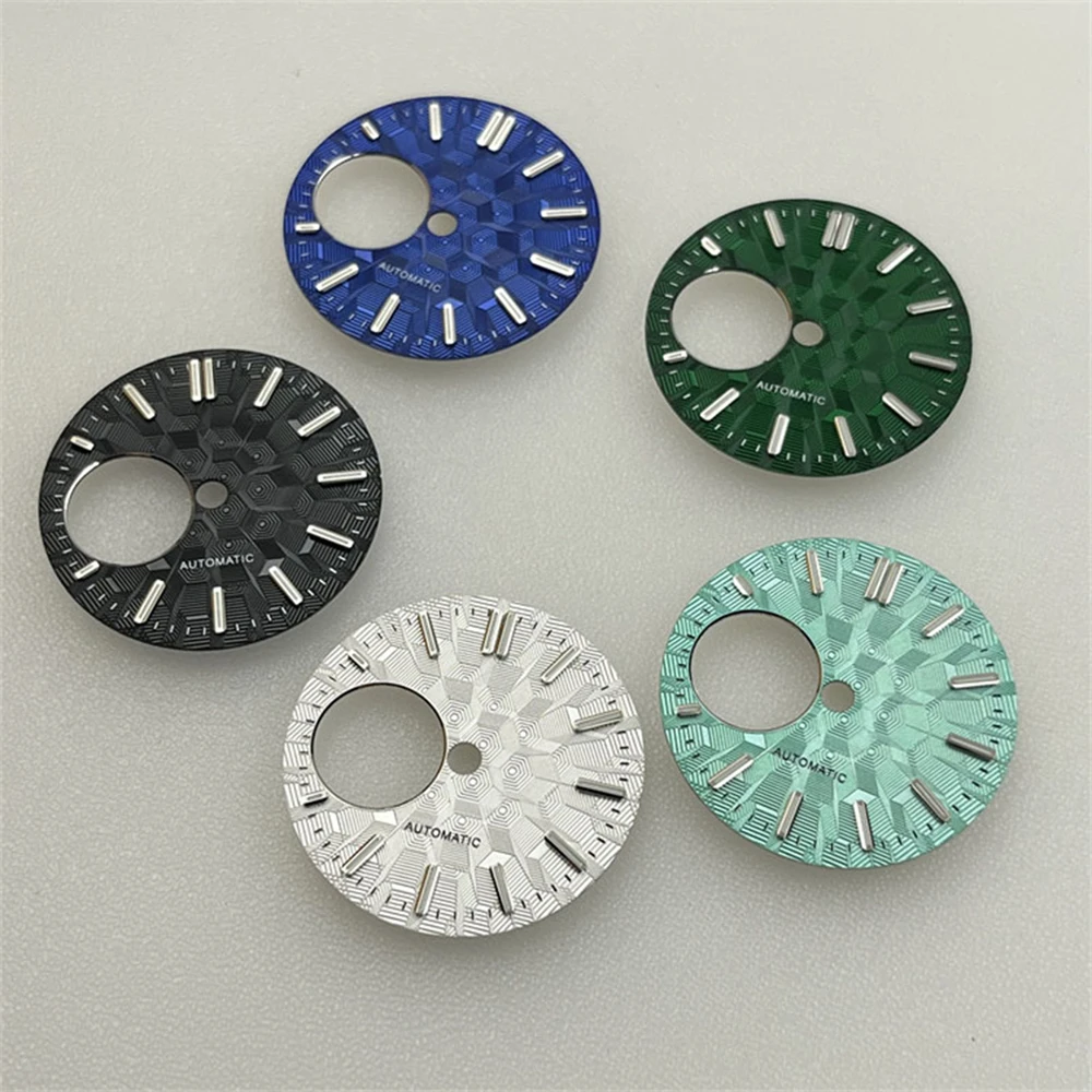 NH35 Dials 28.5MM Green Luminous Mechanical Watch Dial Modification Watch Accessories for NH34/NH38 Movement