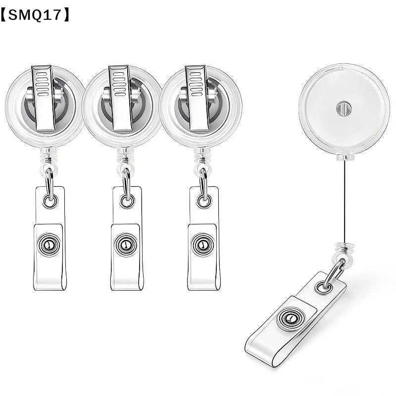 1 PC Retractable Pull Badge Reel Plastic ID Lanyard Name Tag Key Ring Chain Clips Hospital Nurse Badge Holder Credential【SMQ】