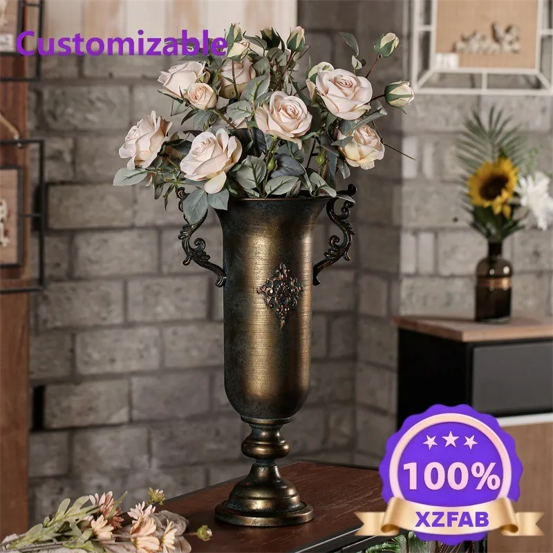 Silver Wrought Iron Ware, Metal Flower Ware, Urn, Vase, Flower Arrangement,Living Room, Banquet, Wedding Ornament