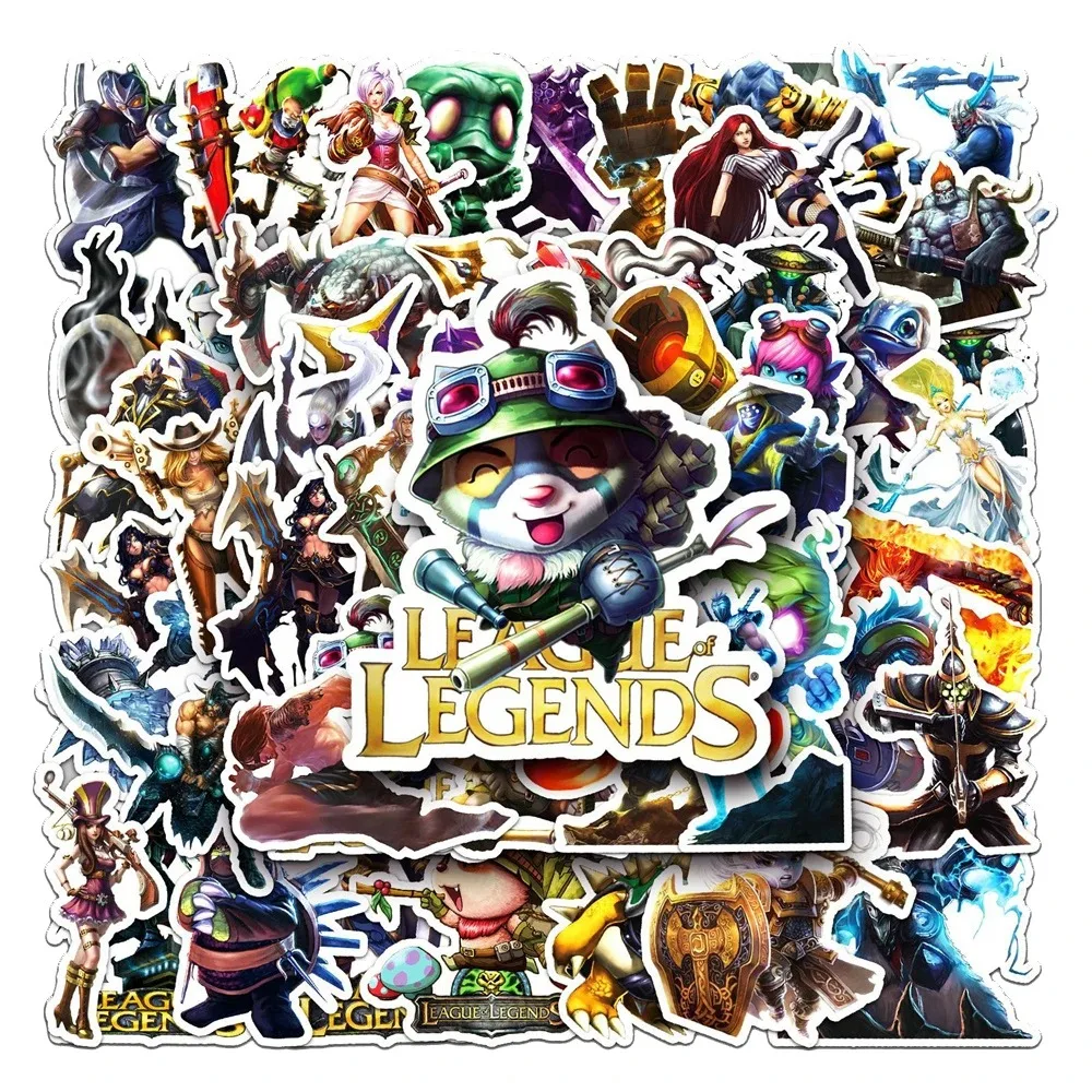 50PCS Cartoon Game League of Legends Anime Creative Graffiti Sticker Bike Skateboard Car Helmet Laptop Computer