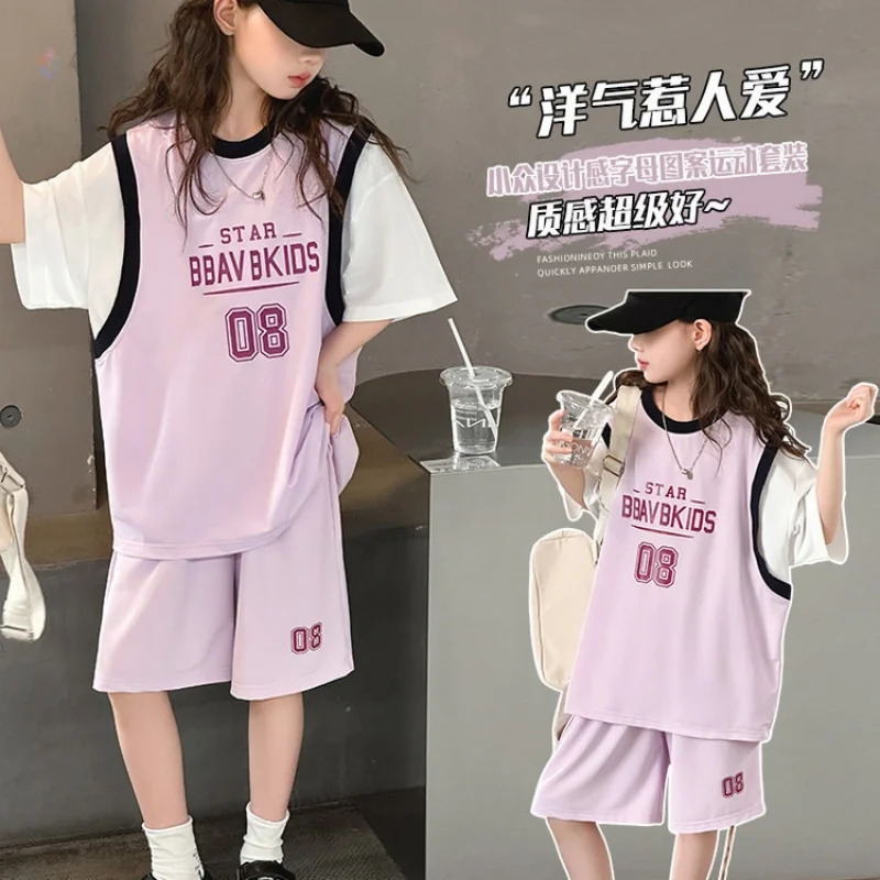 Girls' Letter-Print…