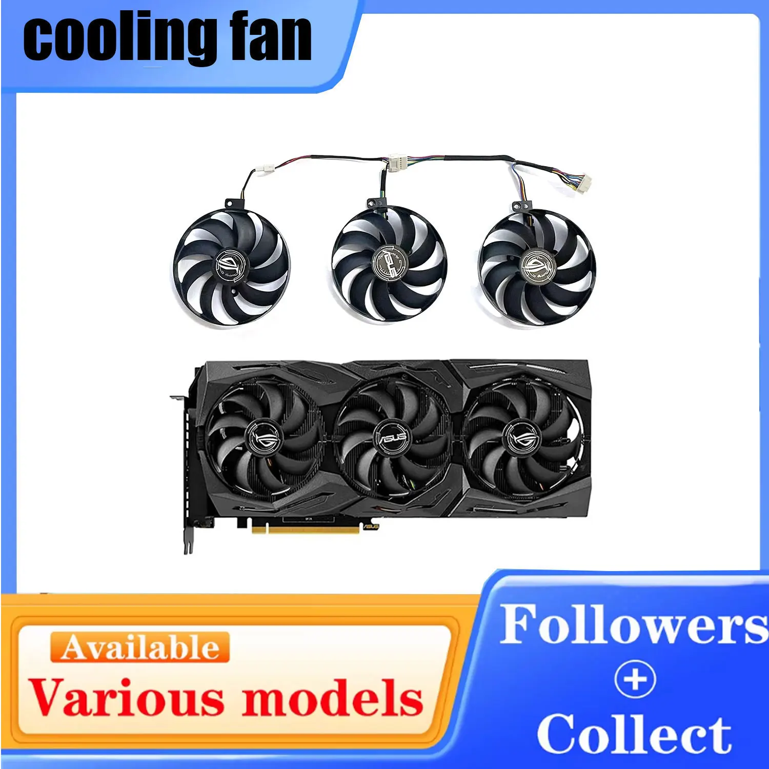 Brand new 88MM 7PIN T129215SU RX5700XT GPU fan for ASUS Radeon RX5600XT 5700 5700XT ROG STRIX OC graphics card replacement