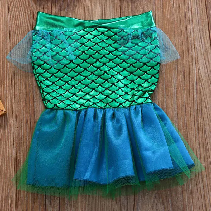 Toddler Newborn Baby Girls Costume Swimsuit 2Pcs Shell Tops Lace Tail Outfits Beachwear Bathing Swimwear Summer