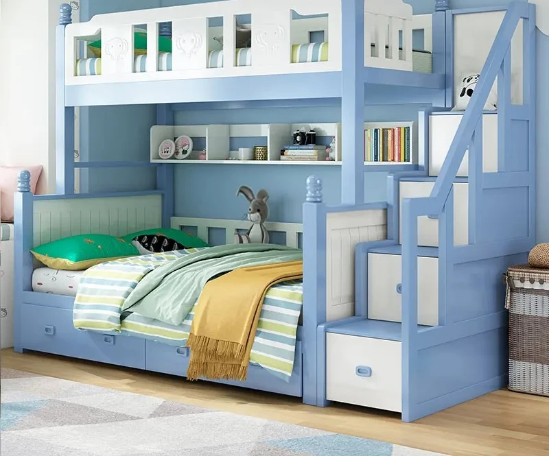 Factory Direct 2026 Wholesale Children's Bedroom Children Bunk Bed Modern Solid Wood Bunk Bed
