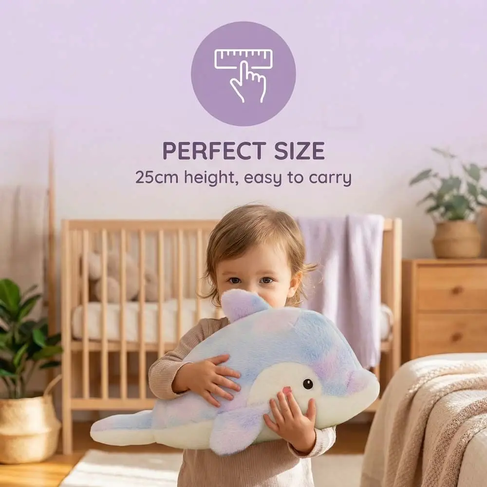 

Cute Cartoon Colorful Dolphin Soft Cute Animal Dolphin 25cm PP Cotton Animal Pillow Boys Girls