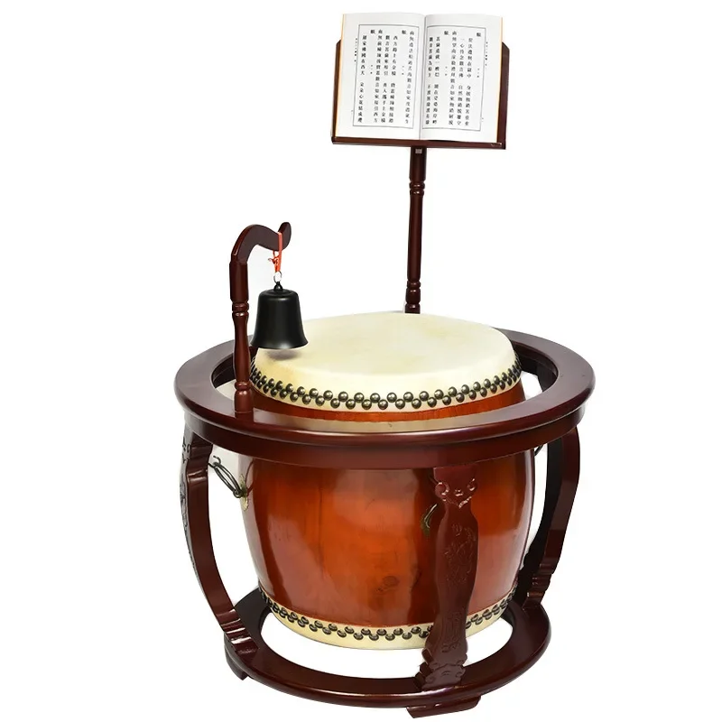 Z31- Dust Edge Religion Leather Solid Wood Handle Dharma will beat professional fan drum tambourine stand drum