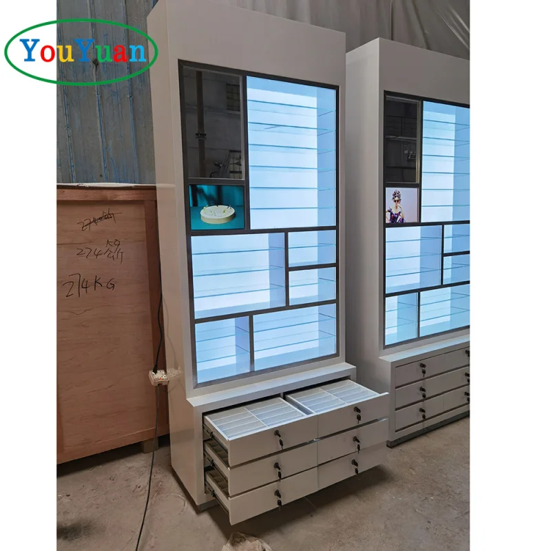 (Customized) Sunglass display wall stand metal jewelry cabinets display showcase display