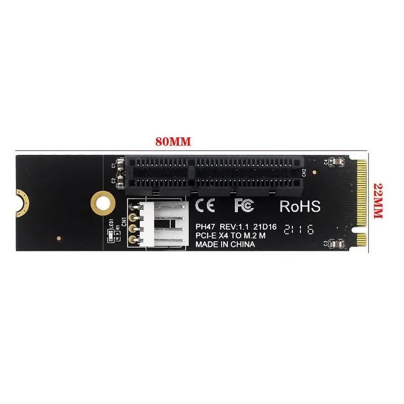 New M.2 Key-M to PCIe 4.0 X4 Riser Converter Card 1 Set Easy Install Adapter for Desktop PC Storage Upgrade