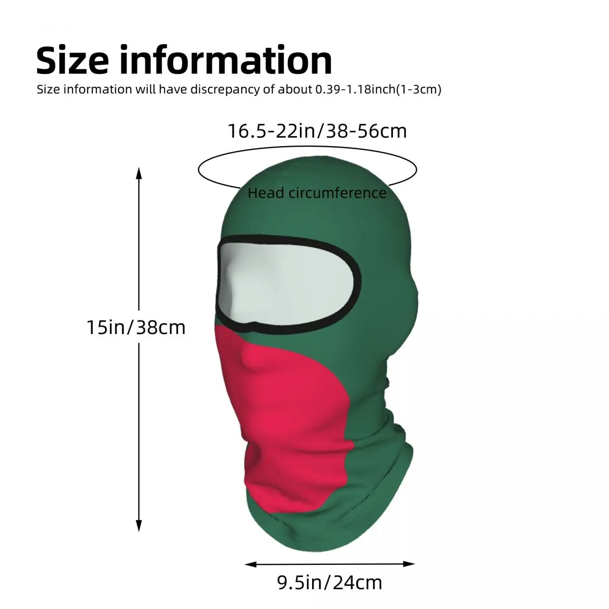 Bangladesh Flag Balaclava Full Face Mask Breathable Motorcycle Winter Warm Full Cover Caps Neck Windproof Dustproof Cycling Caps
