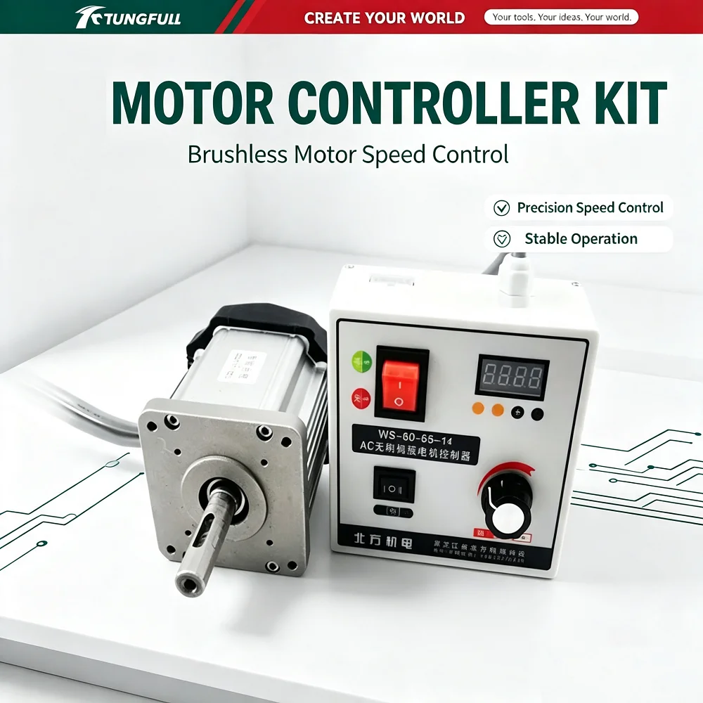 TUNGFULL Brushless Servo Motor With Digital Speed Controller Set Adjustable Speed Forward Reverse Industrial Drive Motor Unit